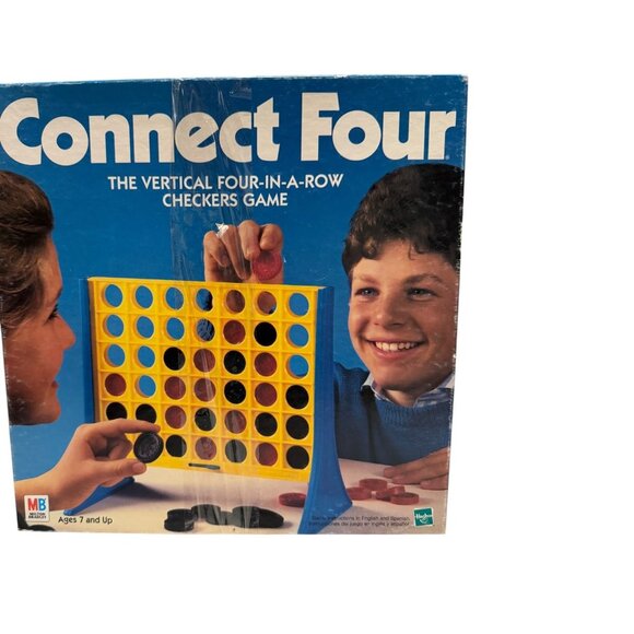 MB Games Other - Connect Four 1998 Vintage Vertical Checkers Game Complete